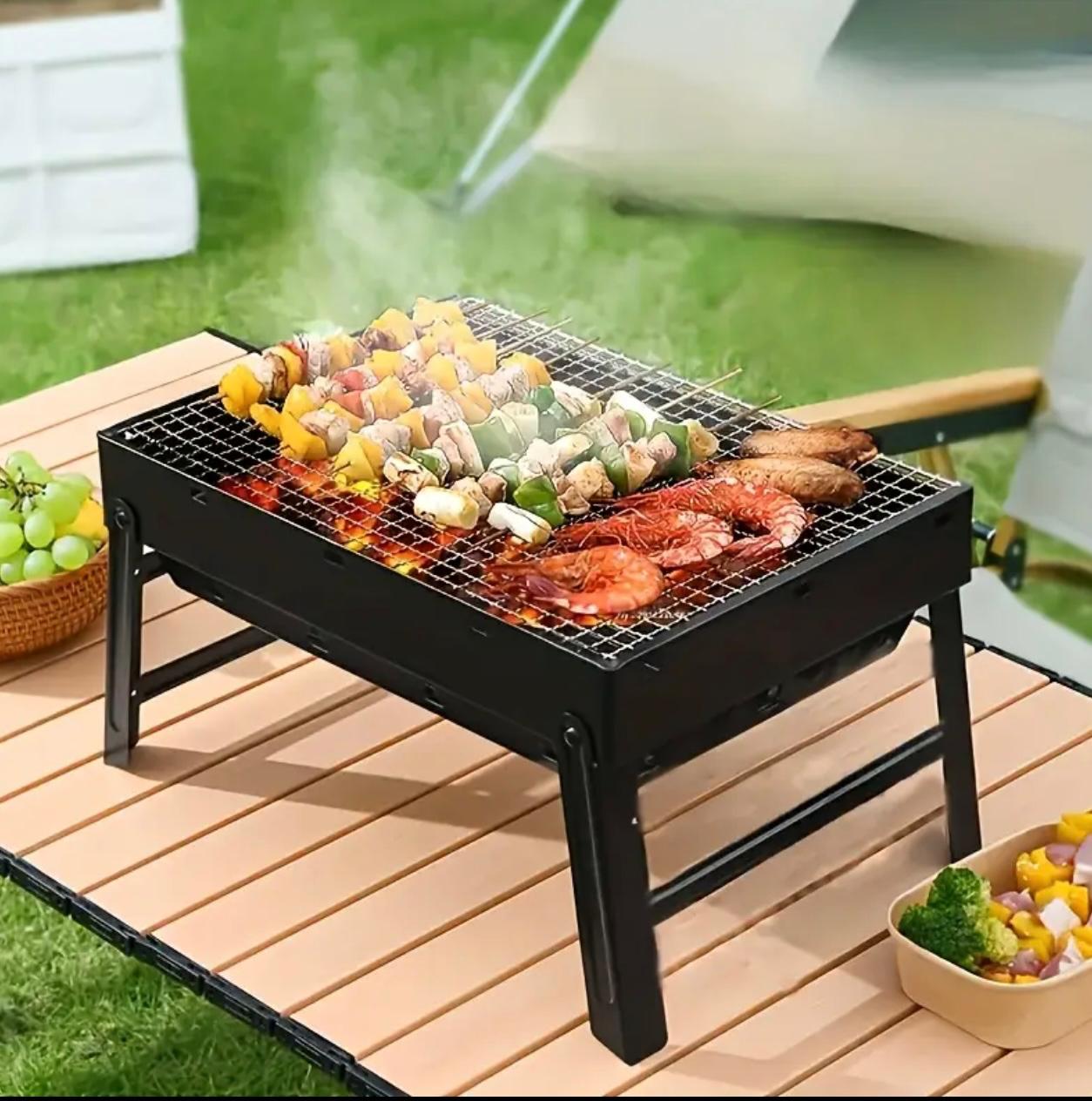 Portable Folding Charcoal Grill – heavy‑duty metal, compact & space‑saving