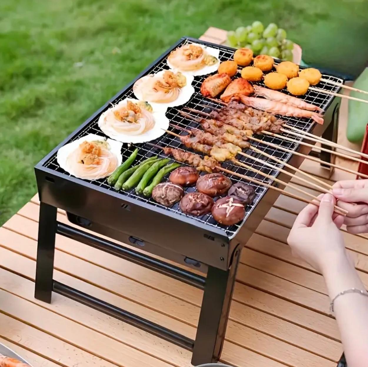 Portable Folding Charcoal Grill – heavy‑duty metal, compact & space‑saving