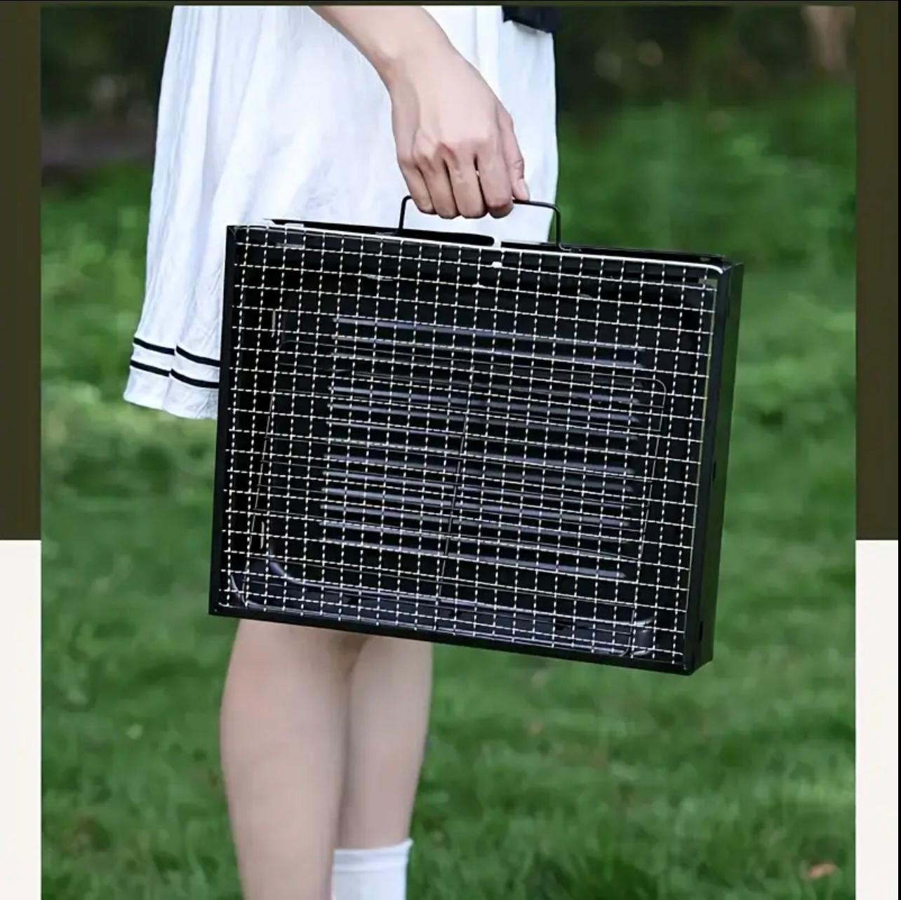 Portable Folding Charcoal Grill – heavy‑duty metal, compact & space‑saving