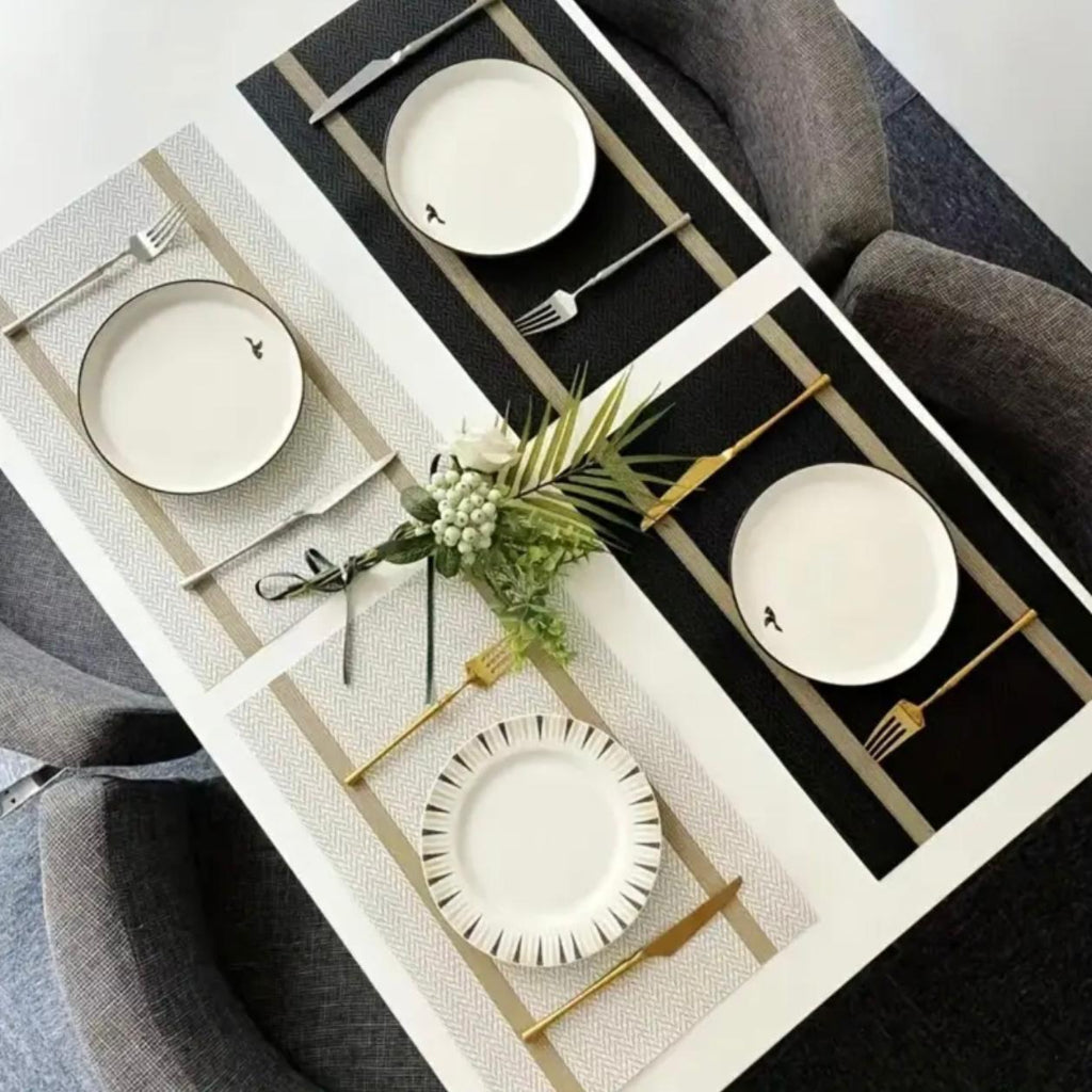 4 Pcs Random Modern Stripe Placemats โ Durable ,Table Mats