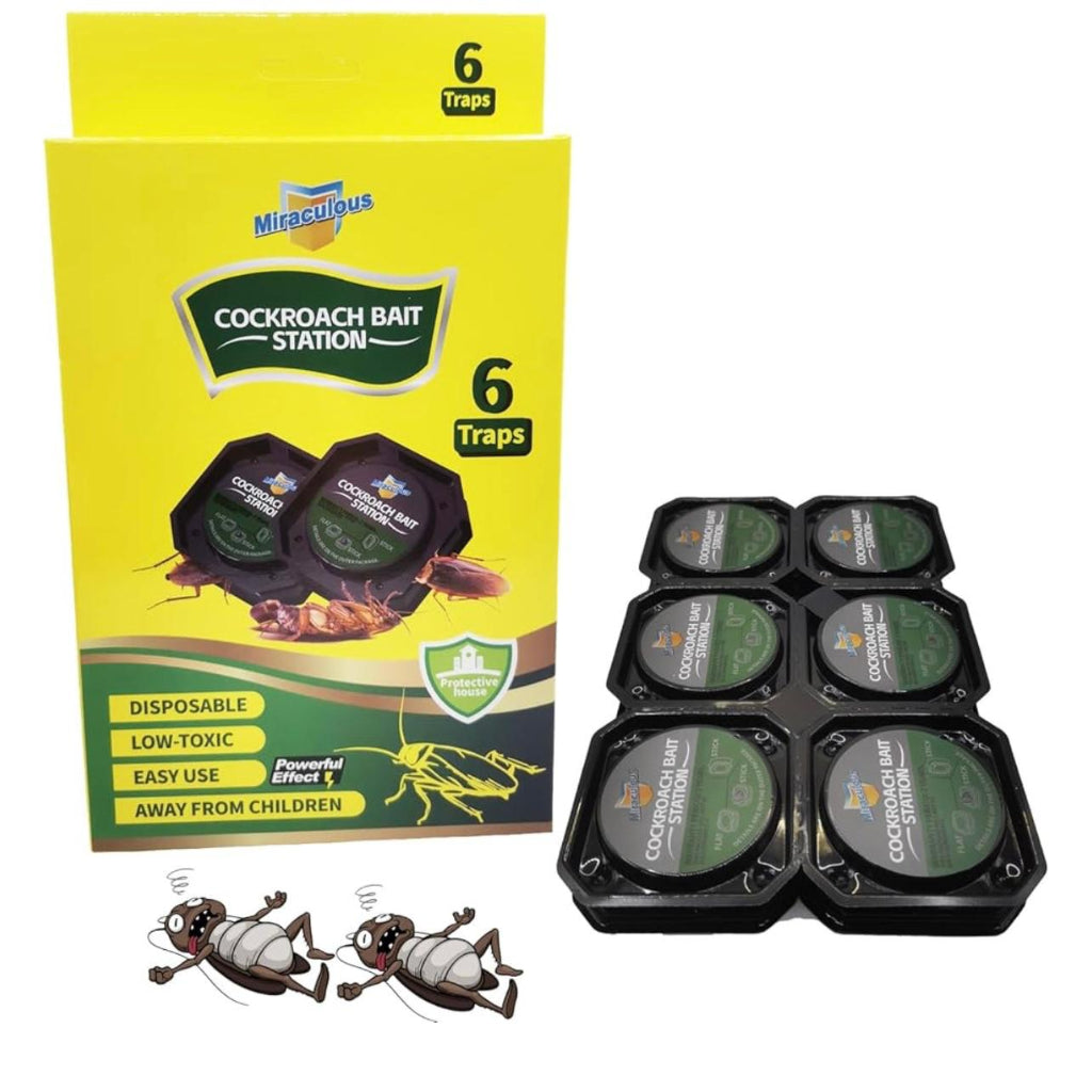 Large Roach Bait Stations โ Natural Roach Repellent & Trap for Indoors/Outdoors, Long-Lasting Protection, Child-Resistant Design