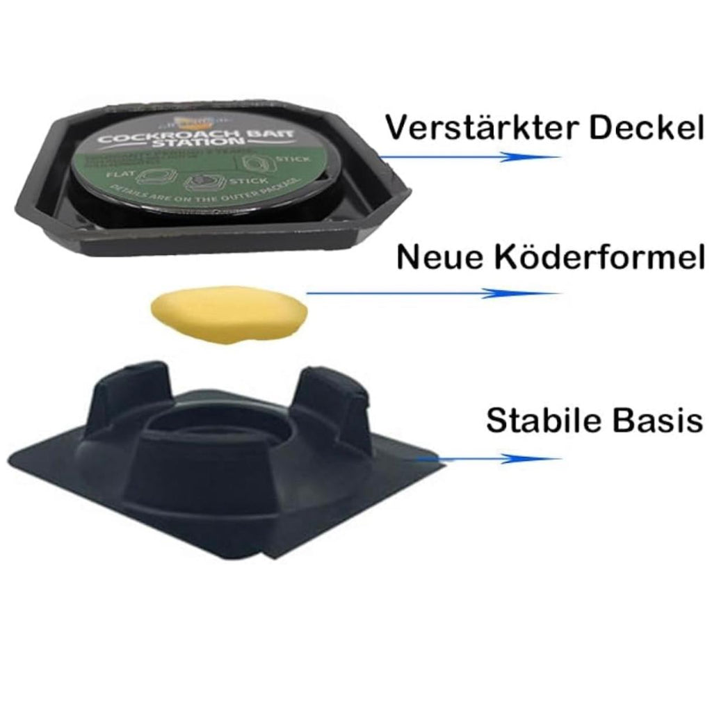 Large Roach Bait Stations โ Natural Roach Repellent & Trap for Indoors/Outdoors, Long-Lasting Protection, Child-Resistant Design