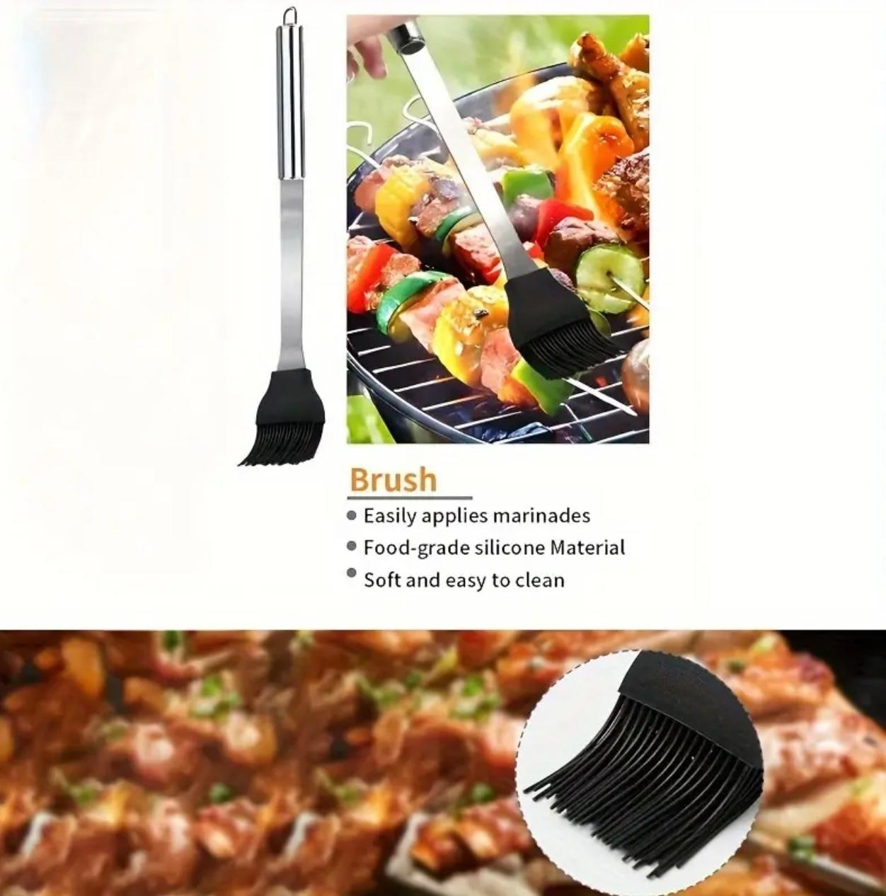 Stainless Steel Barbecue Tool Set – 9-Piece Portable Outdoor Camping Utensils