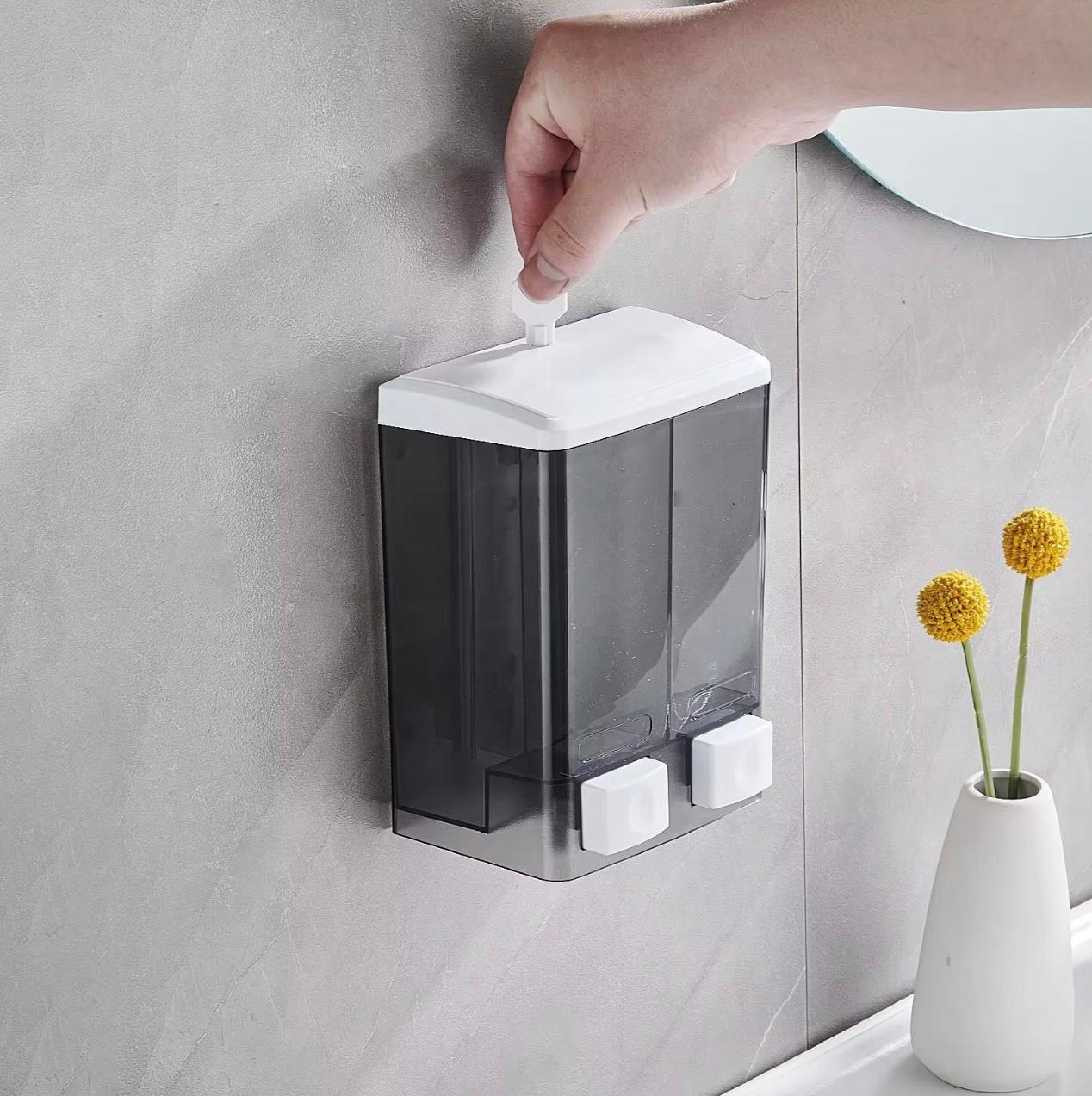 Wall-Mounted Manual Double-Head Soap Dispenser – 1000ML