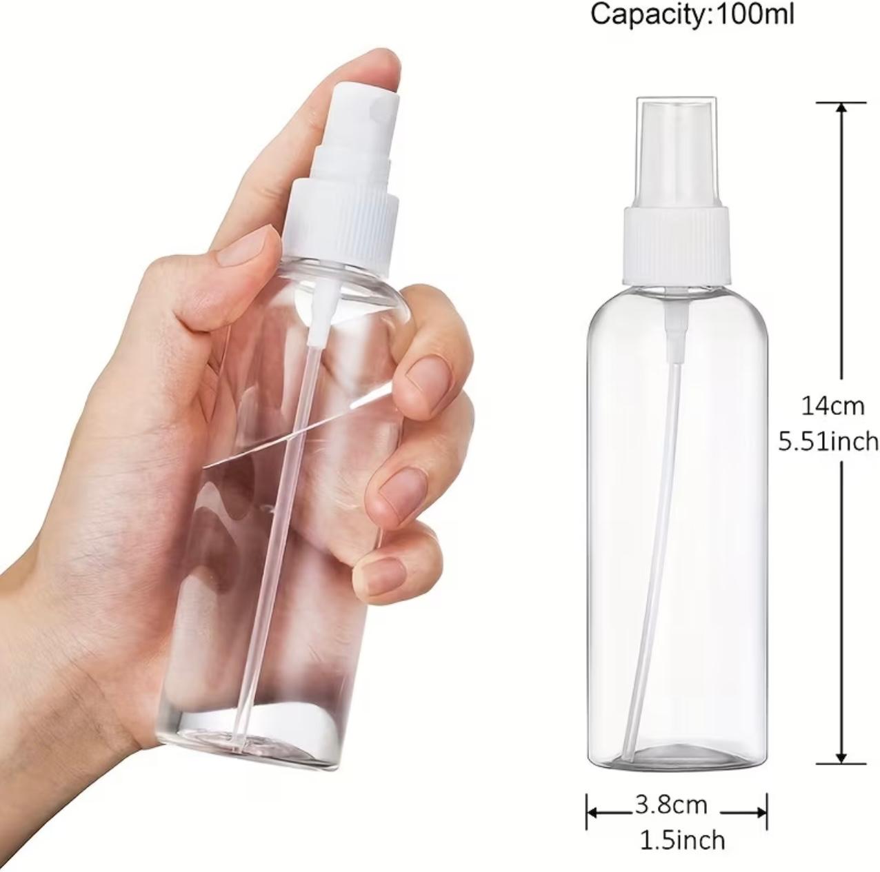 زجاجة رذاذ شفافة – حاوية سفر قابلة لإعادة الملء