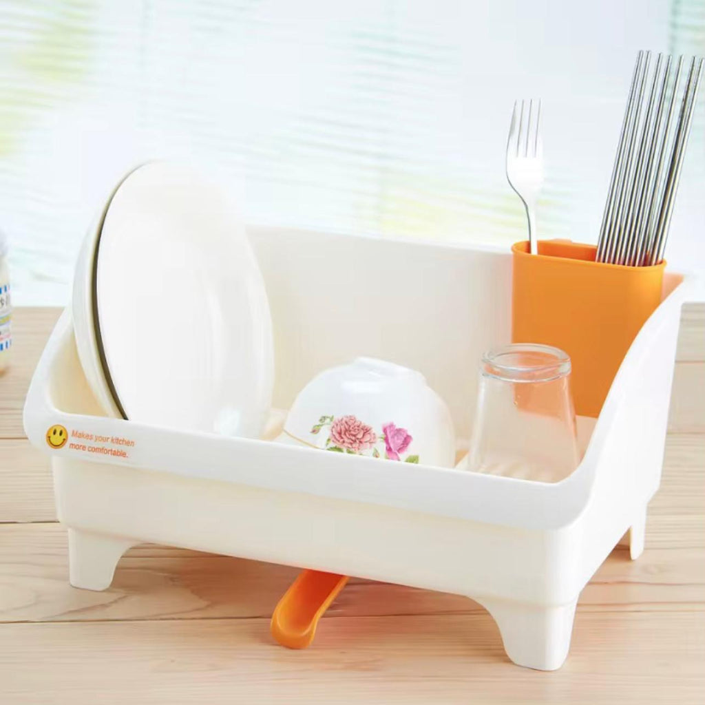 White Plastic Dish Draining Rack