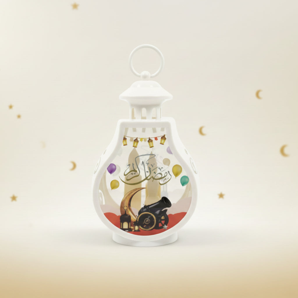 Ramadan Lantern Decoration Lights – 3 LED Sparkling Candles, Battery Operated