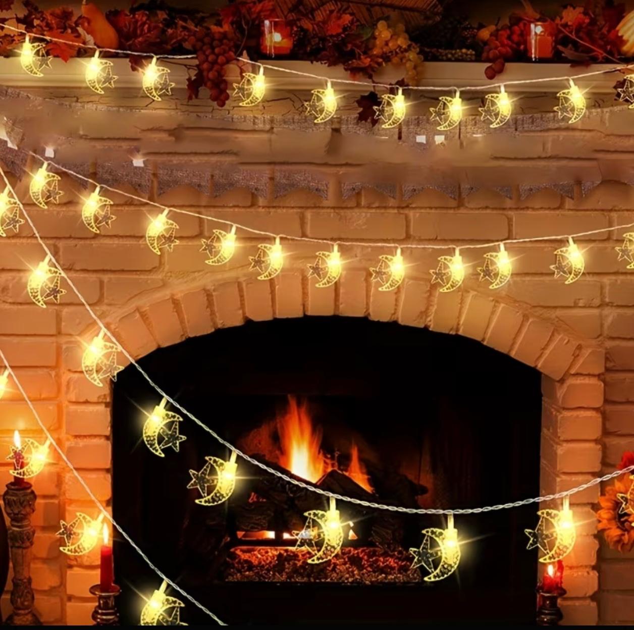 Elegant Ramadan Moon & Star Castle LED Lights