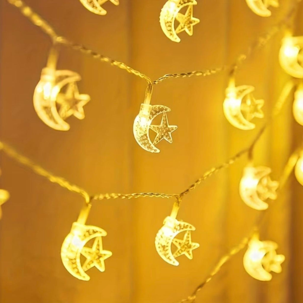 Elegant Ramadan Moon & Star Castle LED Lights