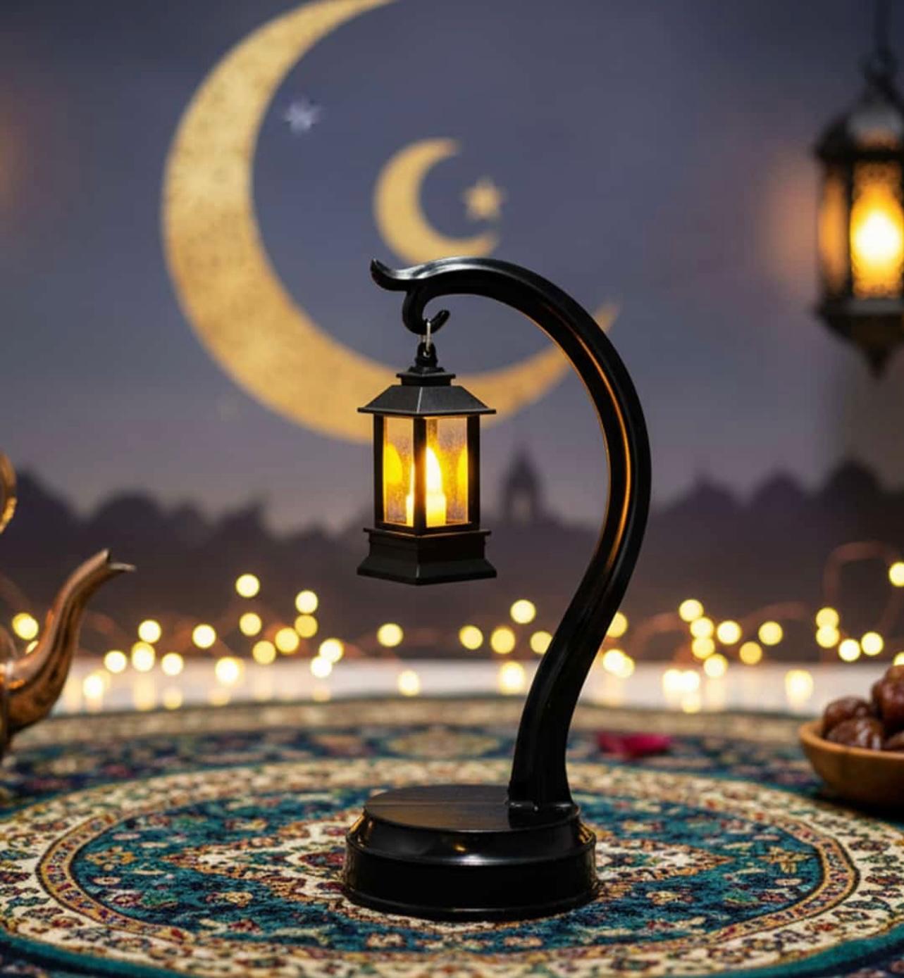 Ramadan Lantern with LED Candle Battery Powered