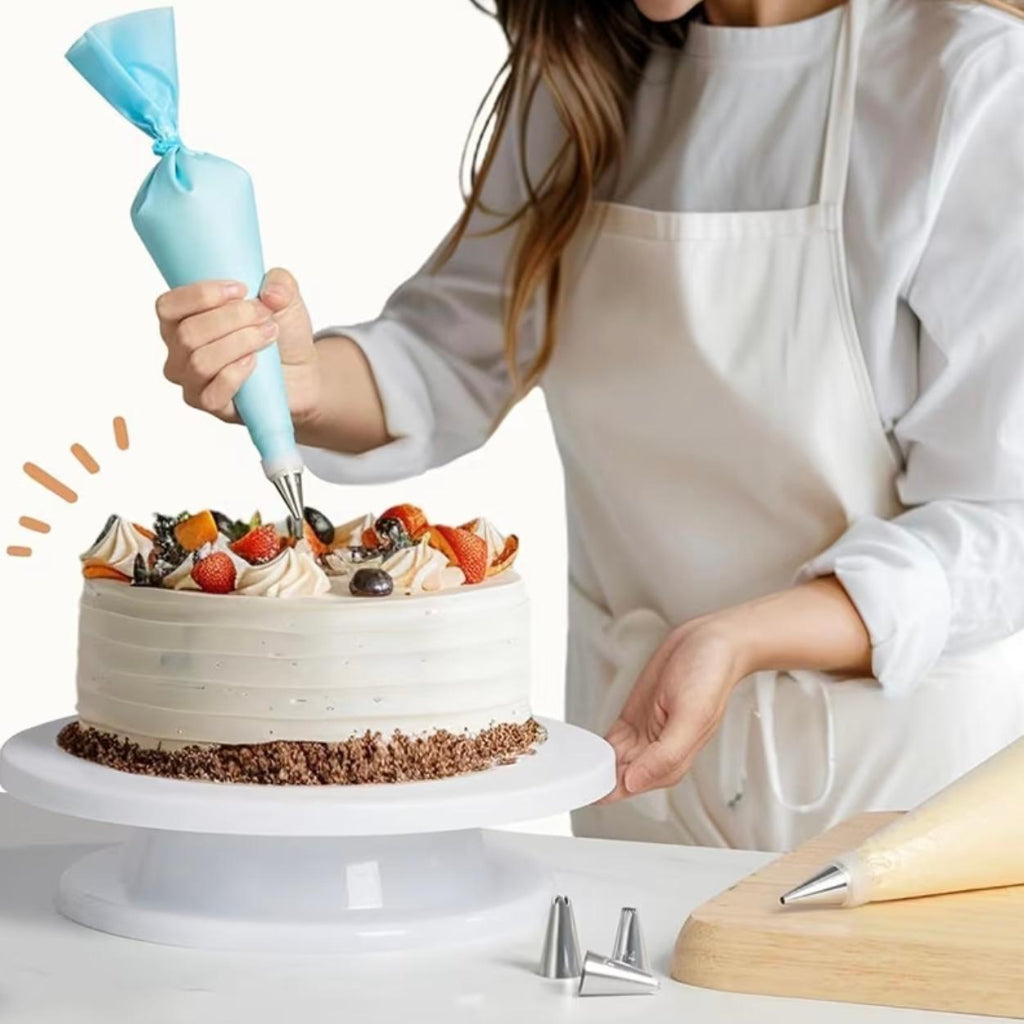 Manual 360° Rotating Cake Turntable – Portable Cake Decorating Stand