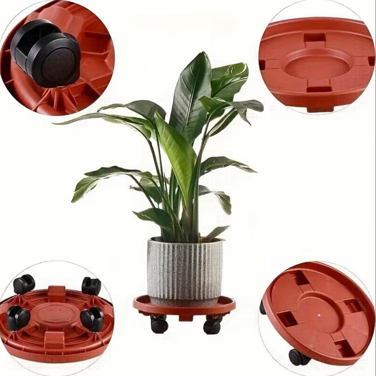 Multifunctional Thickened Movable Flower Pot Tray – Indoor & Outdoor Plant Stand