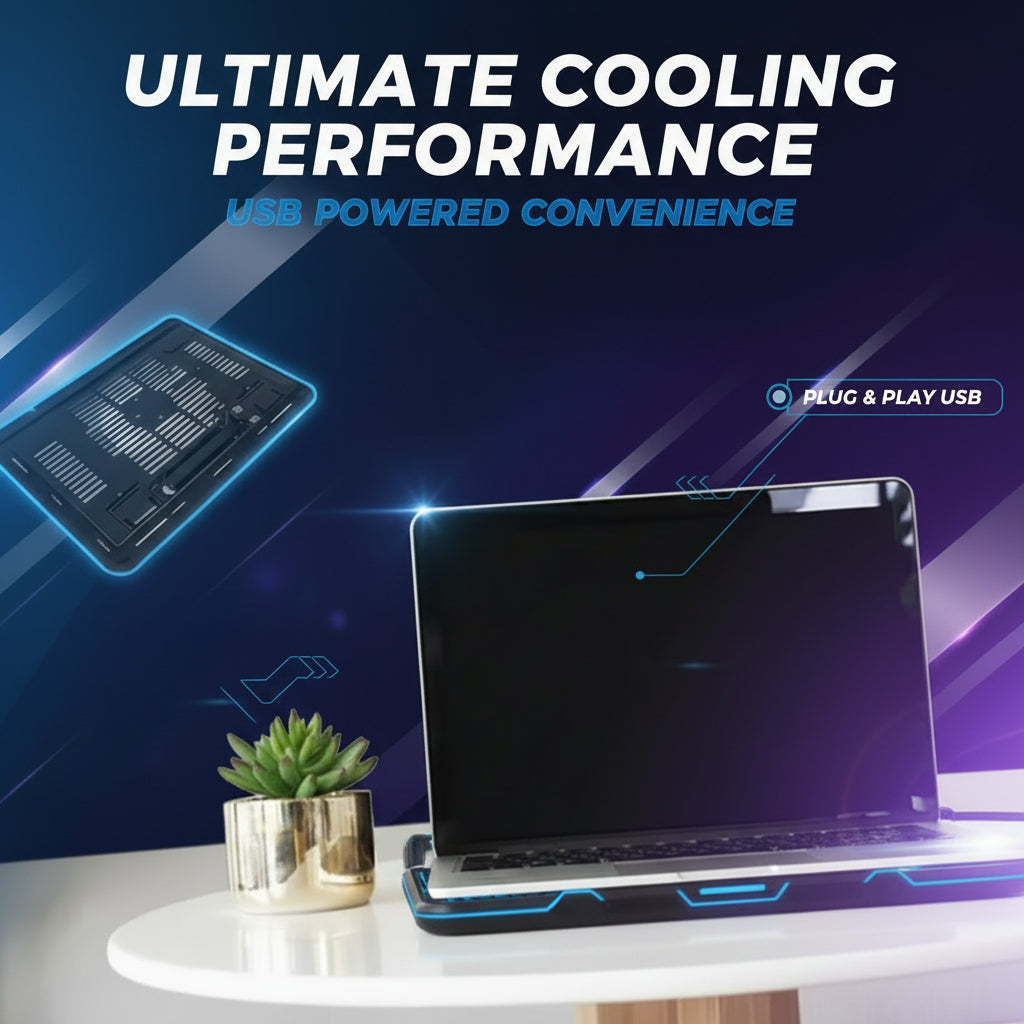 Laptop Cooling Pad with Quiet Fans