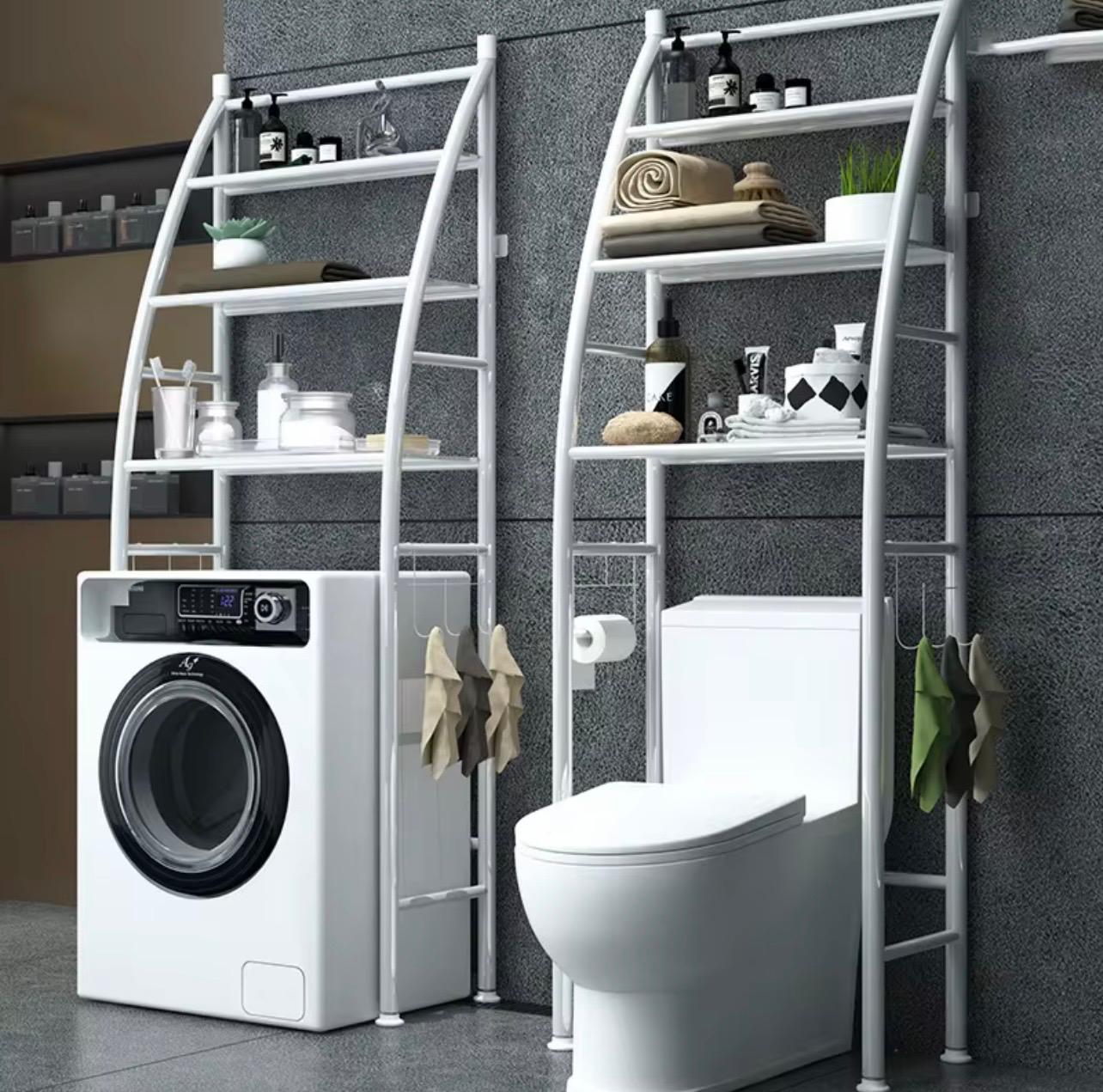 Large-Capacity Floor-to-Ceiling Toilet Storage Shelf