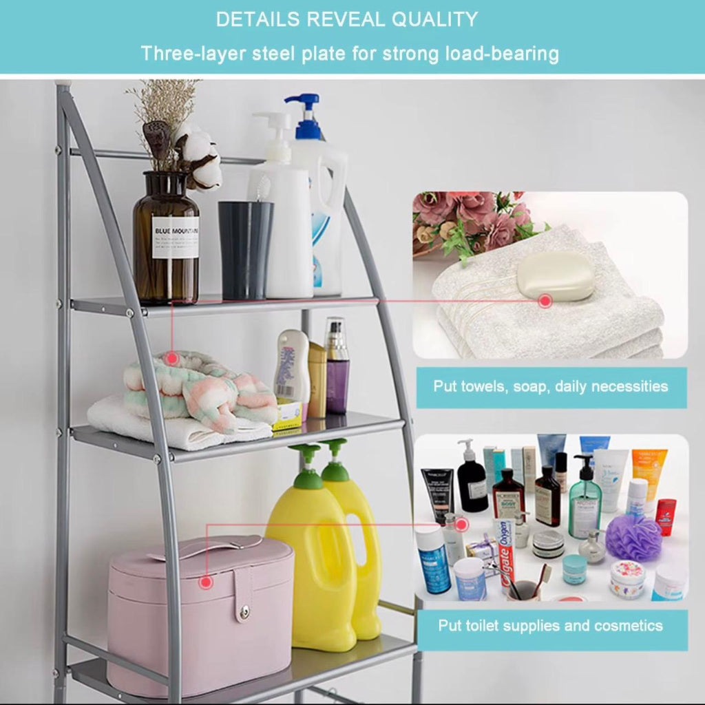 Large-Capacity Floor-to-Ceiling Toilet Storage Shelf