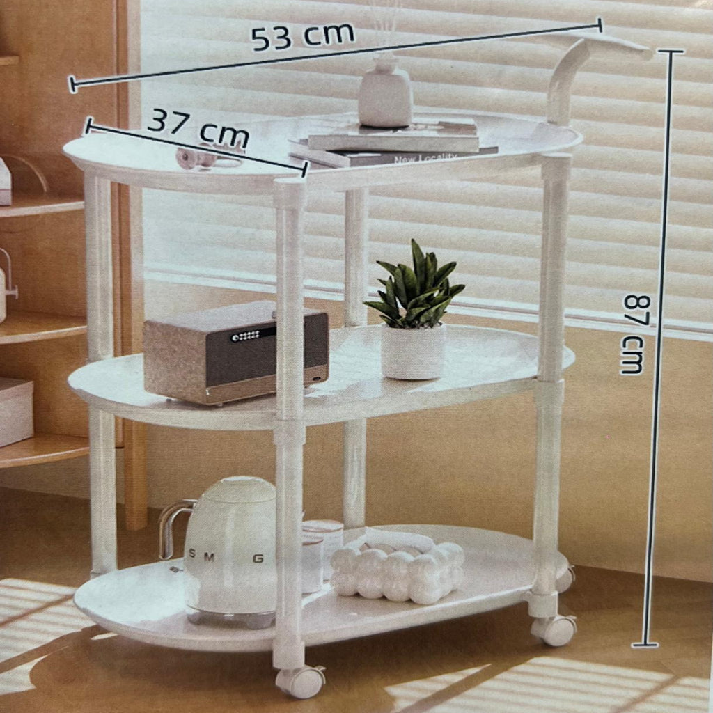 3-Tier Rolling Utility Cart with Tabletop