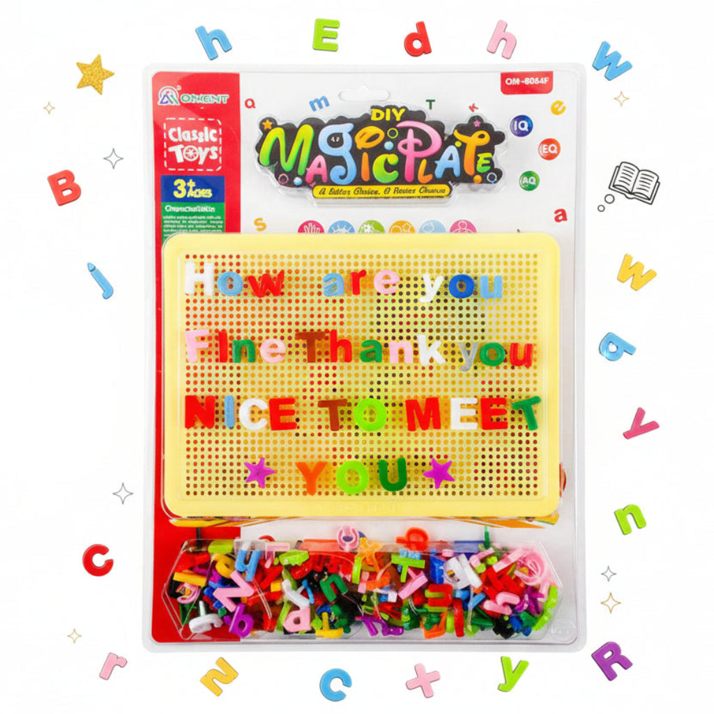 Alphabet DIY Magic Plate For Kids Learn to Make Words (Multicolor)