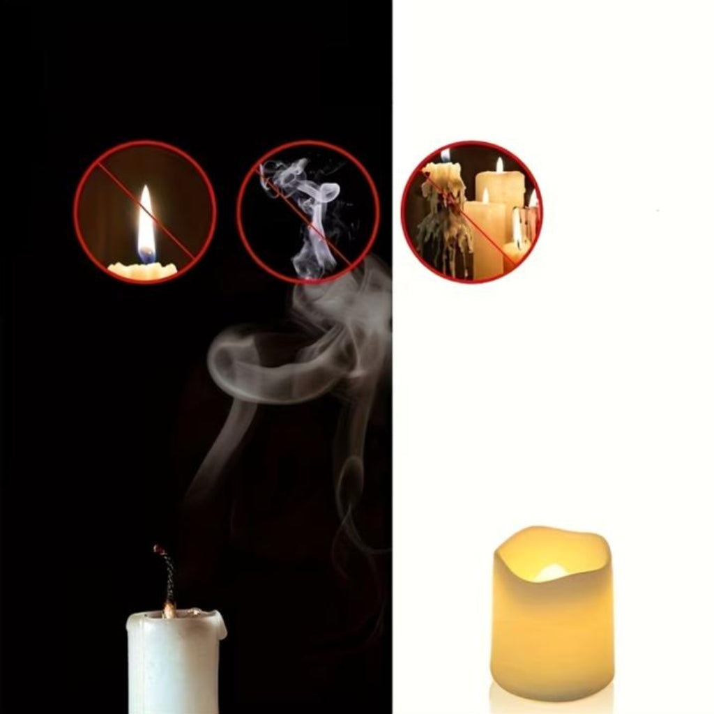 شموع LED عديمة اللهب للزينة الخارجية والسفر - أضواء الشاي الدافئة
