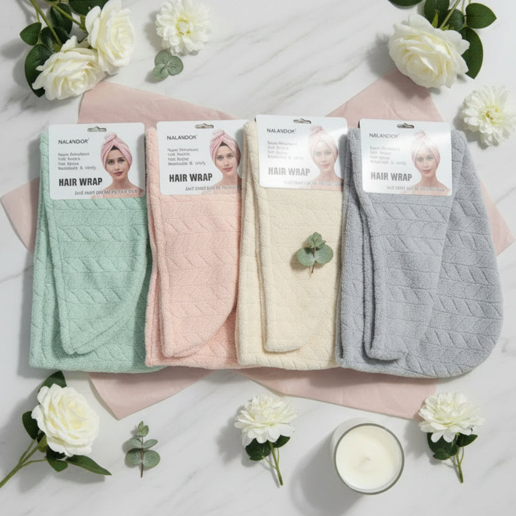 Super Absorbent Fast-Drying Hair Towel with Button – 1 pcs Soft Microfiber Wrap