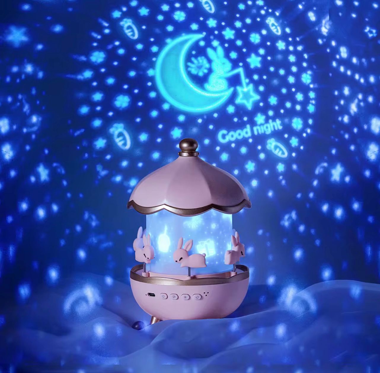 Creative Romantic Starry Sky Lamp Projector Music Box – USB Powered Ambient Night Light