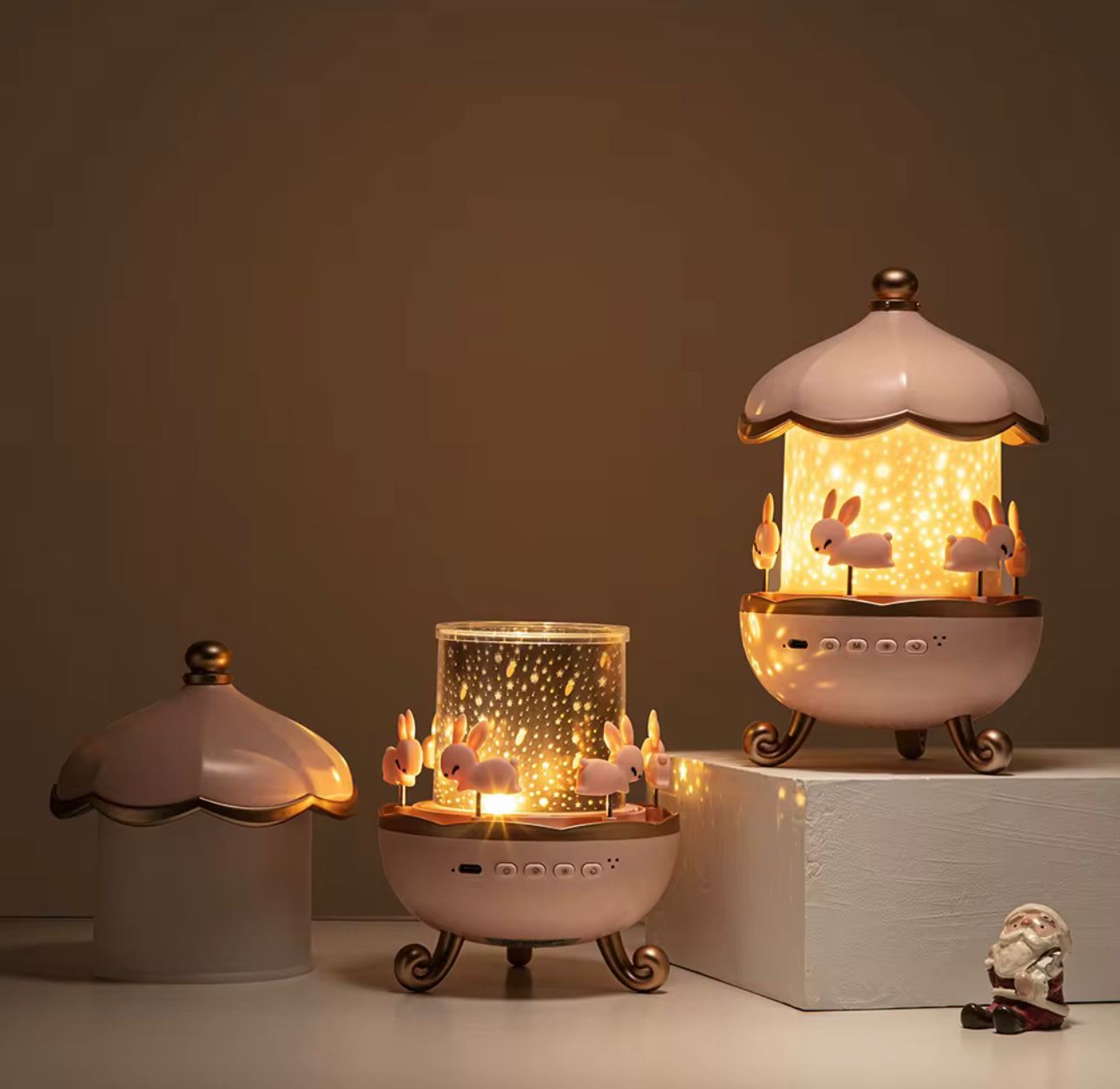 Creative Romantic Starry Sky Lamp Projector Music Box – USB Powered Ambient Night Light