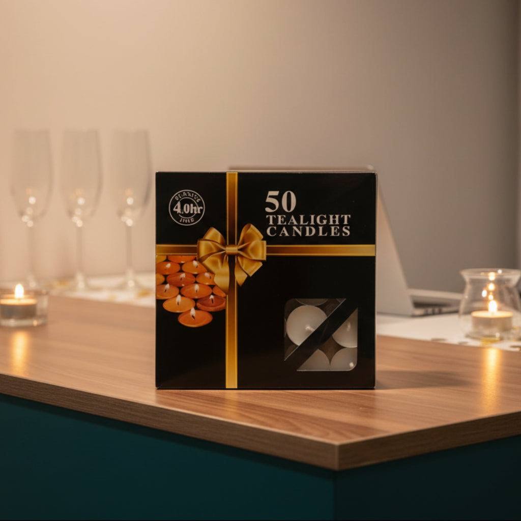 White Tea Light Candle – 50 Pieces