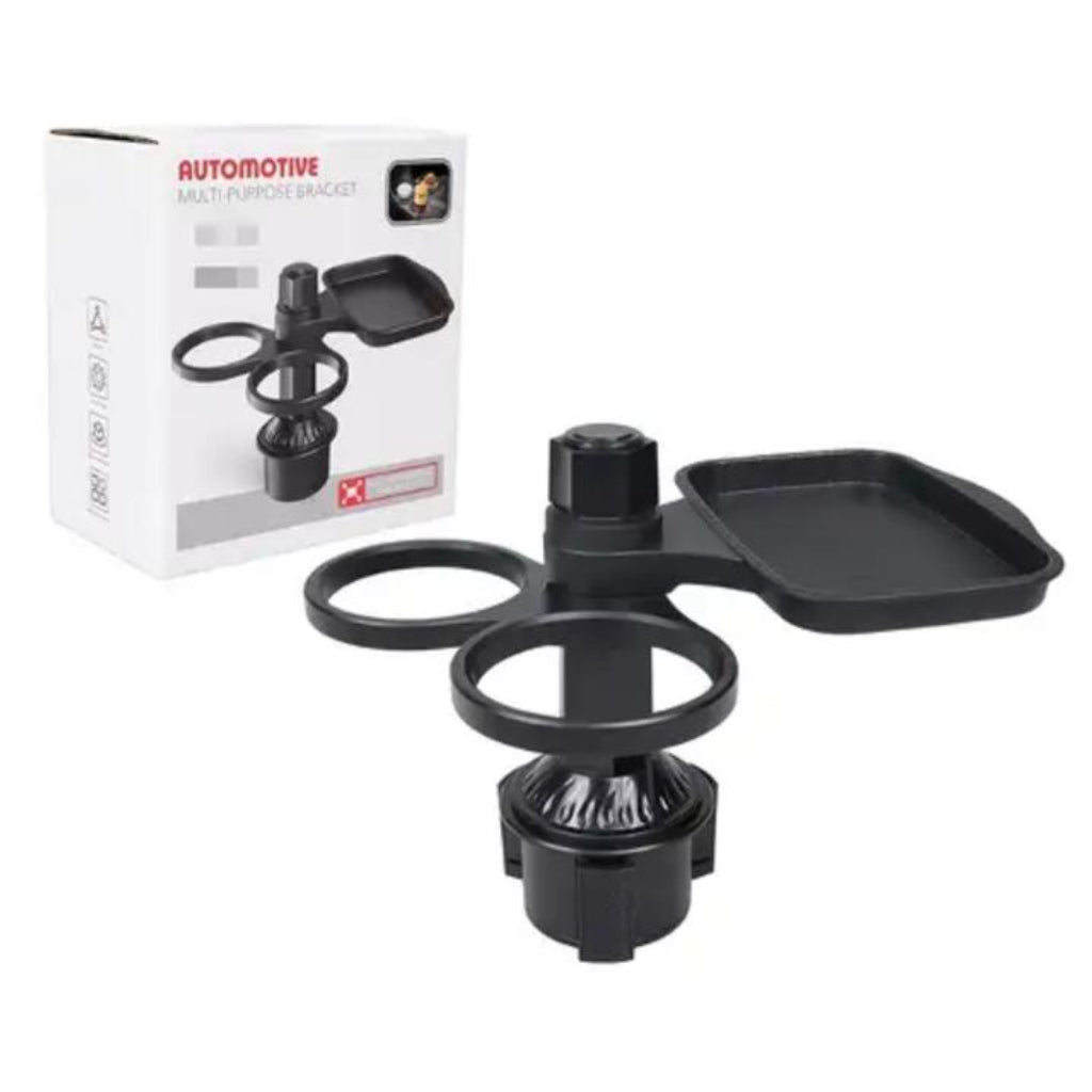 Universal Fit 3-in-1 Car Cup Holder Tray Set – Multifunction Vehicle Beverage Extender