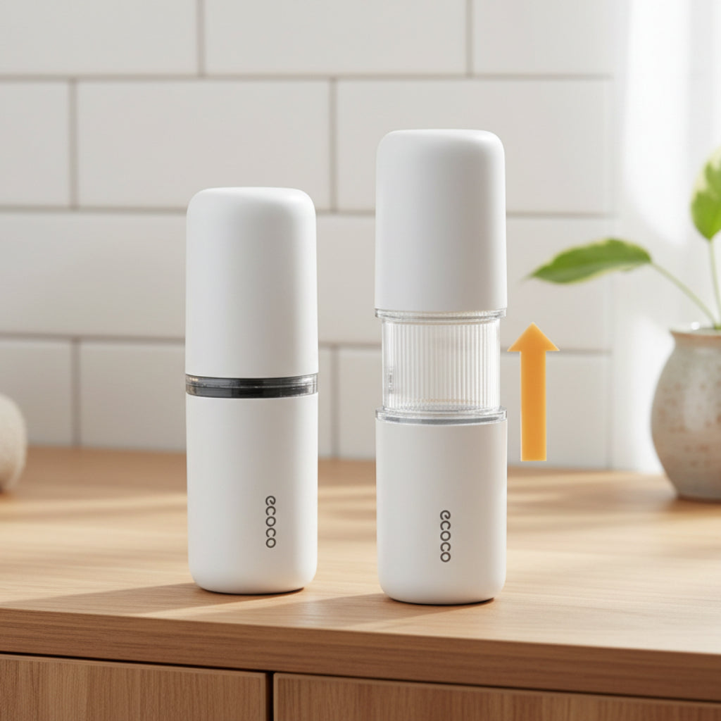 Ecoco Portable Travel Toothbrush Case – Large Capacity Wash Cup & Toothpaste Organizer