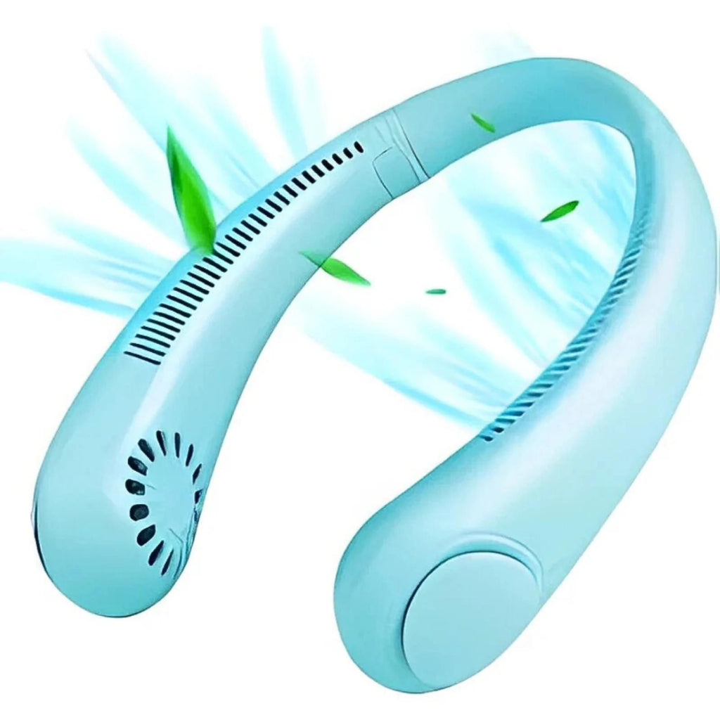 مروحة الرقبة المحمولة القابلة لإعادة الشحن عبر USB - 3 سرعات، فائقة الهدوء، خالية من الشفرات، مناسبة للسفر