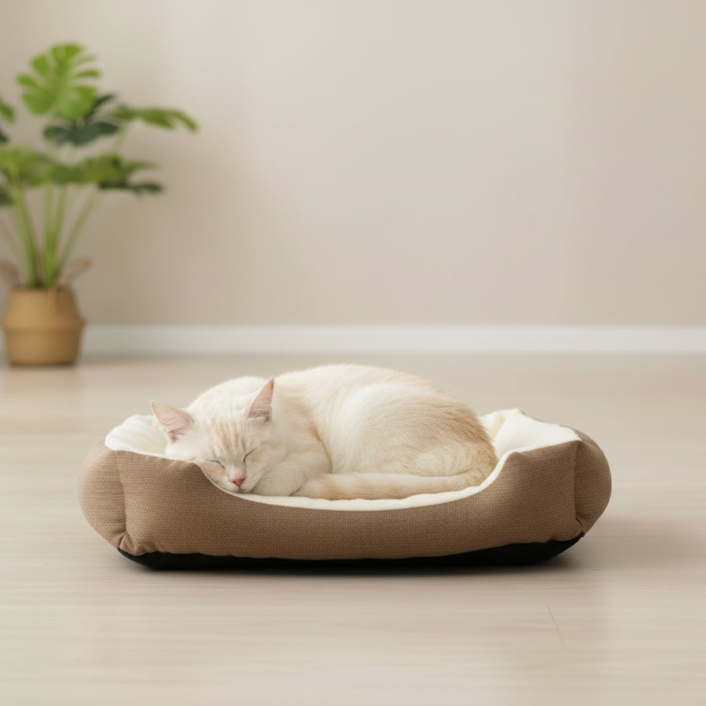 Luxurious Square Pet Bed for Large Dogs & Cats - Soft Polyester Fiber, Cozy Sleeping Sofa Mat, Pet House