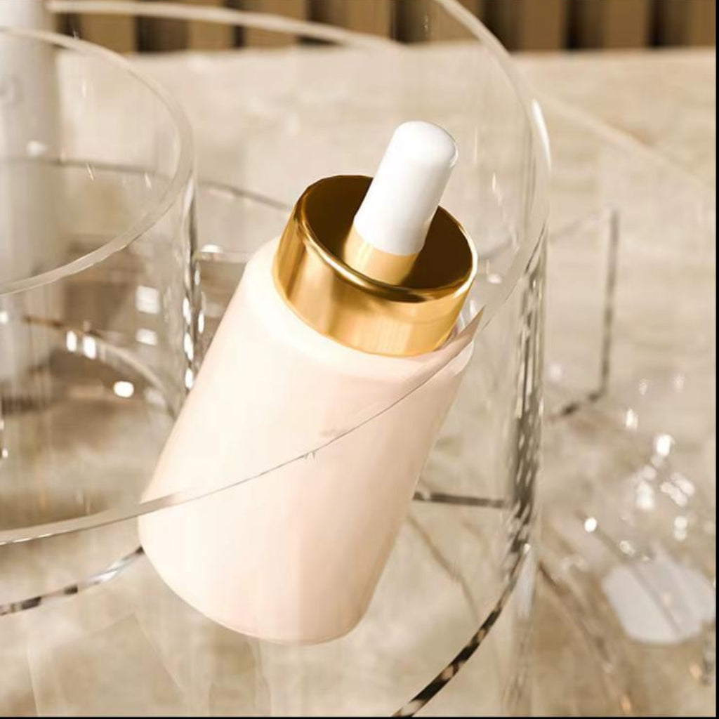 Luxury Plastic 360° Rotating Cosmetic Storage Box – Large Capacity Organizer