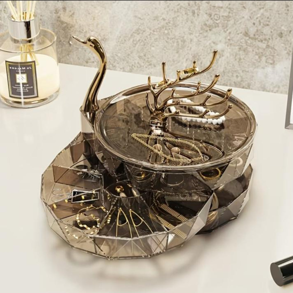 Desktop Jewelry Box – Large Capacity Earrings & Accessories Storage, Stylish Gift Organizer