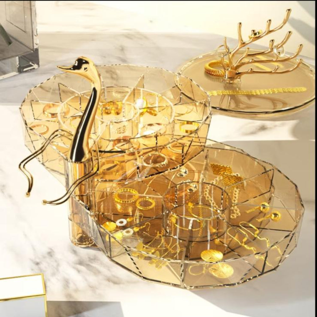 Desktop Jewelry Box – Large Capacity Earrings & Accessories Storage, Stylish Gift Organizer