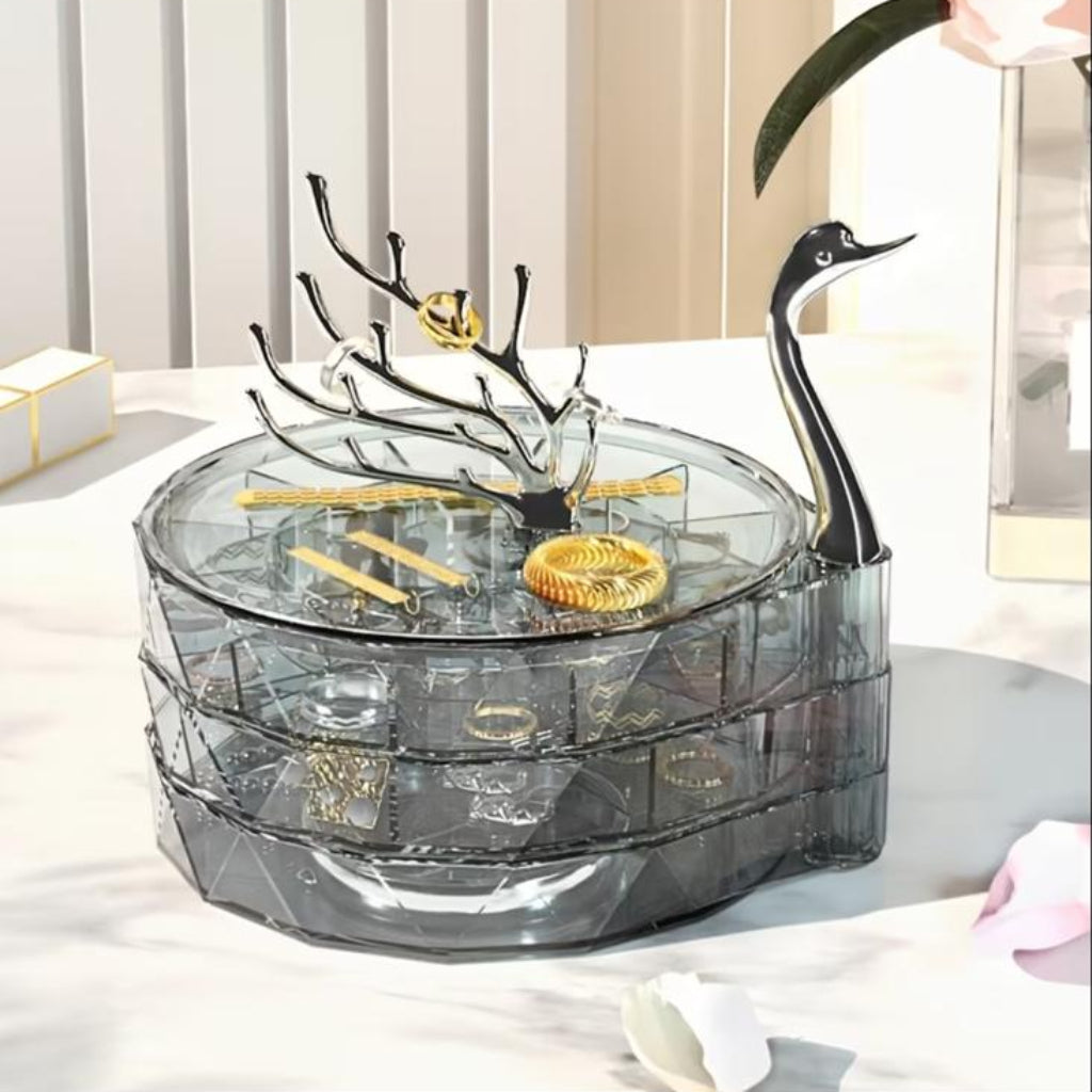 Desktop Jewelry Box – Large Capacity Earrings & Accessories Storage, Stylish Gift Organizer