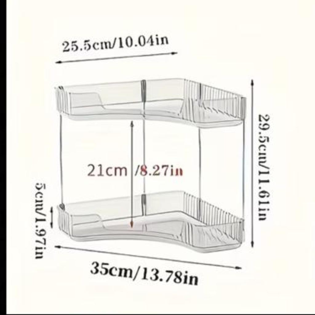 Multi-Layer Plastic Corner Shelf – Transparent Cosmetics & Perfume Organizer, Space-Saving Vanity Rack