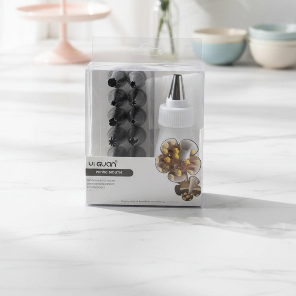 Cake Decorating Piping Nozzle Set – Icing Tips with Reusable Cream Piping