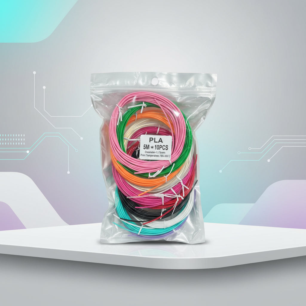 3D Pen PLA Filament Refill Pack – 10 Colors, 5M Each