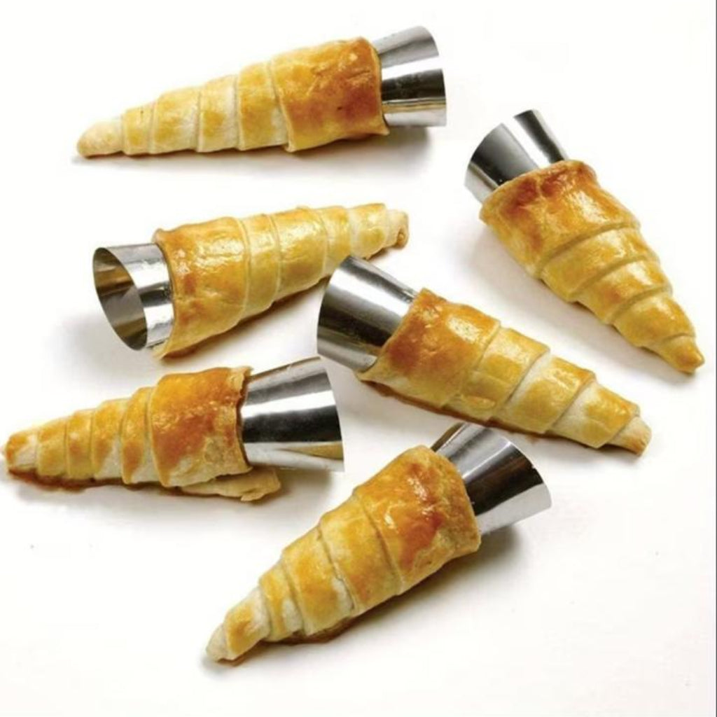 6pcs Stainless Steel Danish Cone Spiral Tube Set – Kitchen Baking Tools