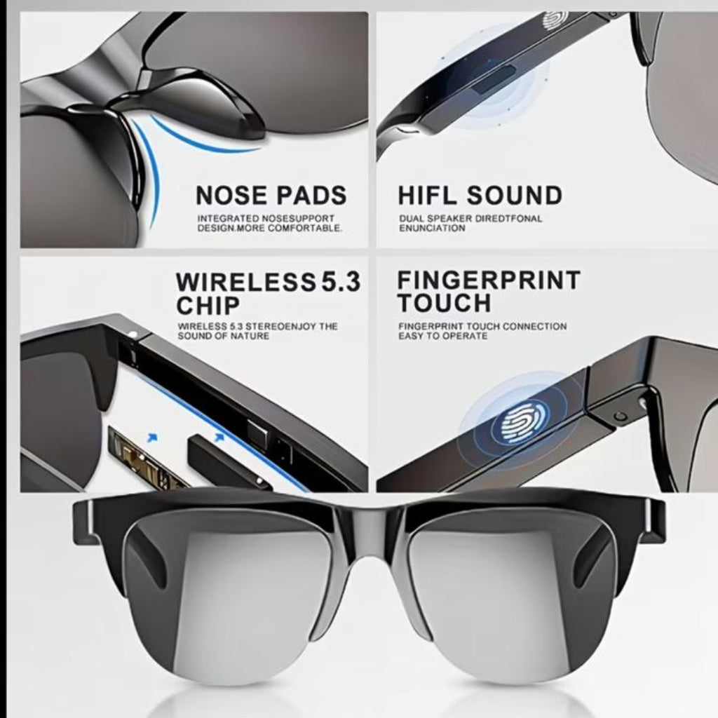Wireless Touch Smart Glasses with Audio & Voice Call