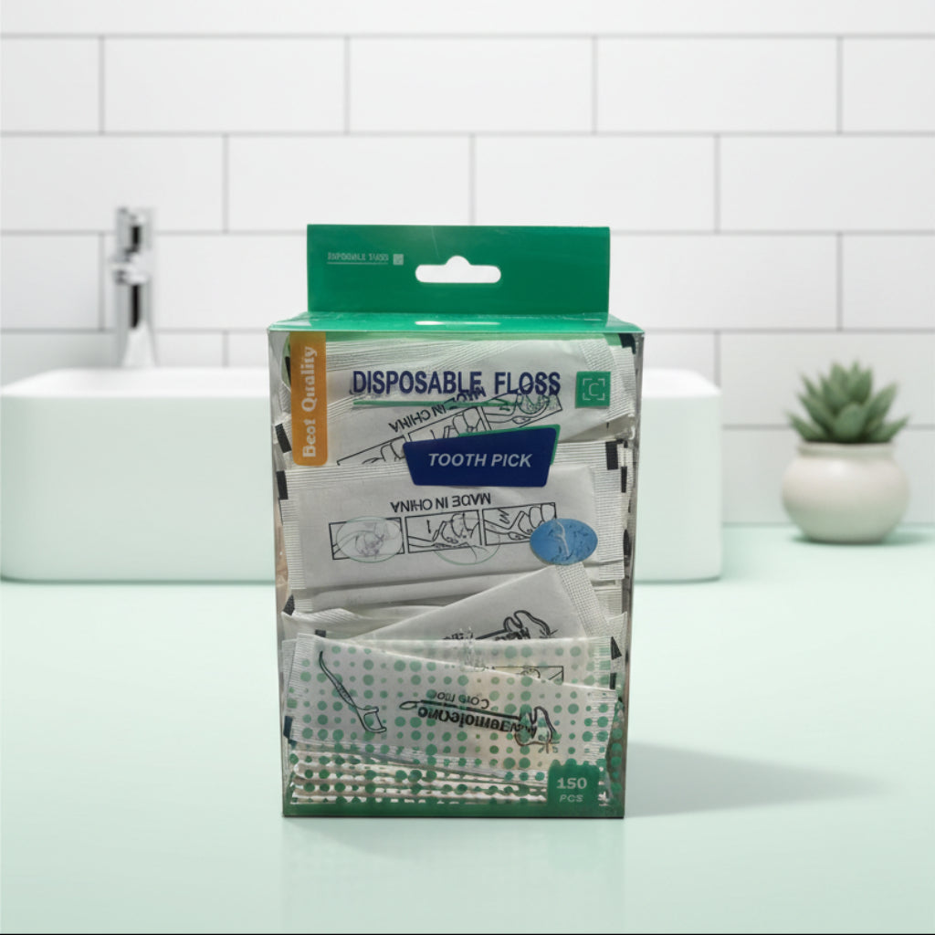 Disposable Dental Floss Tooth Picks 150 PCS,Oral Care Floss Picks for Teeth Cleaning & Hygiene