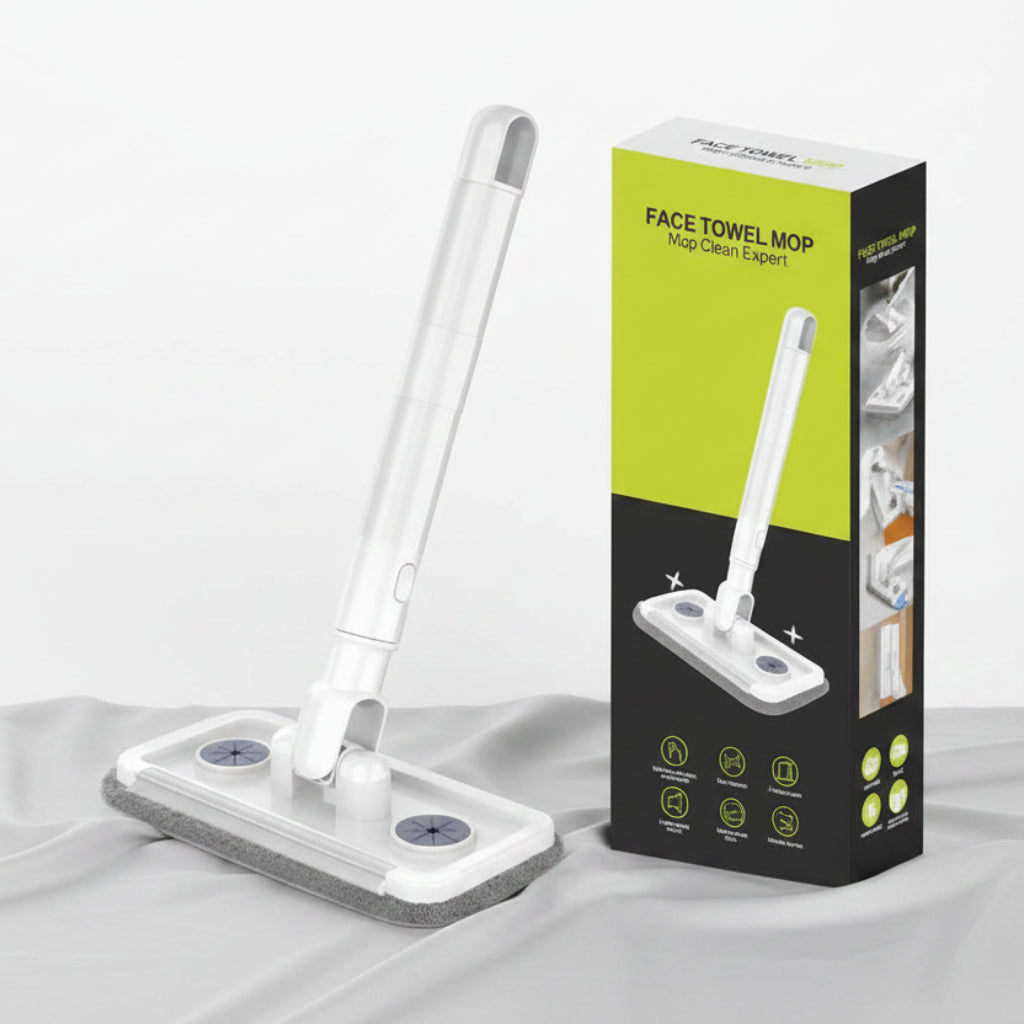 Mini Microfiber Flat Mop with 360° Rotating Head | Adjustable Handle Floor, Wall & Window Cleaner | Reusable Pads for Tile, Glass & Marble