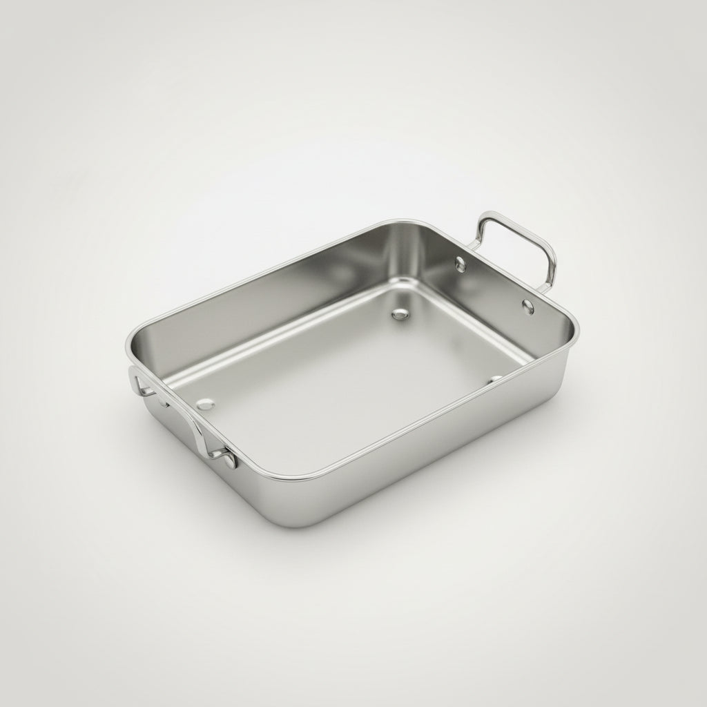 Stainless Steel Tray with Handle | Durable Rectangular Multi-Purpose Serving & Storage Tray