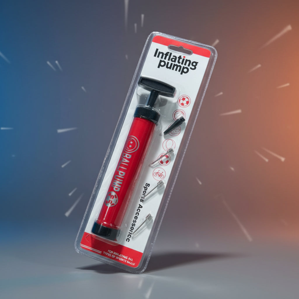 Portable Ball Air Pump with Needles | Hand Inflating Pump for Sports Balls & Inflatables