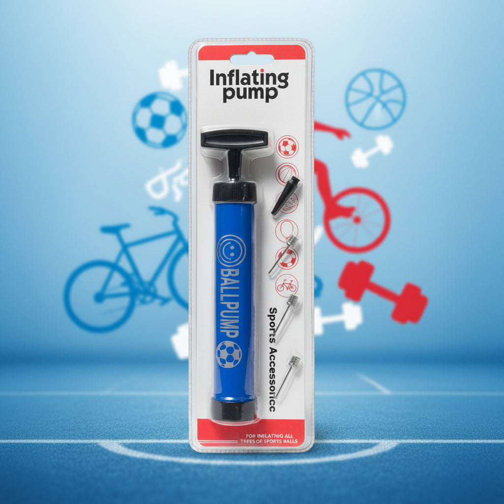 Portable Ball Air Pump with Needles | Hand Inflating Pump for Sports Balls & Inflatables