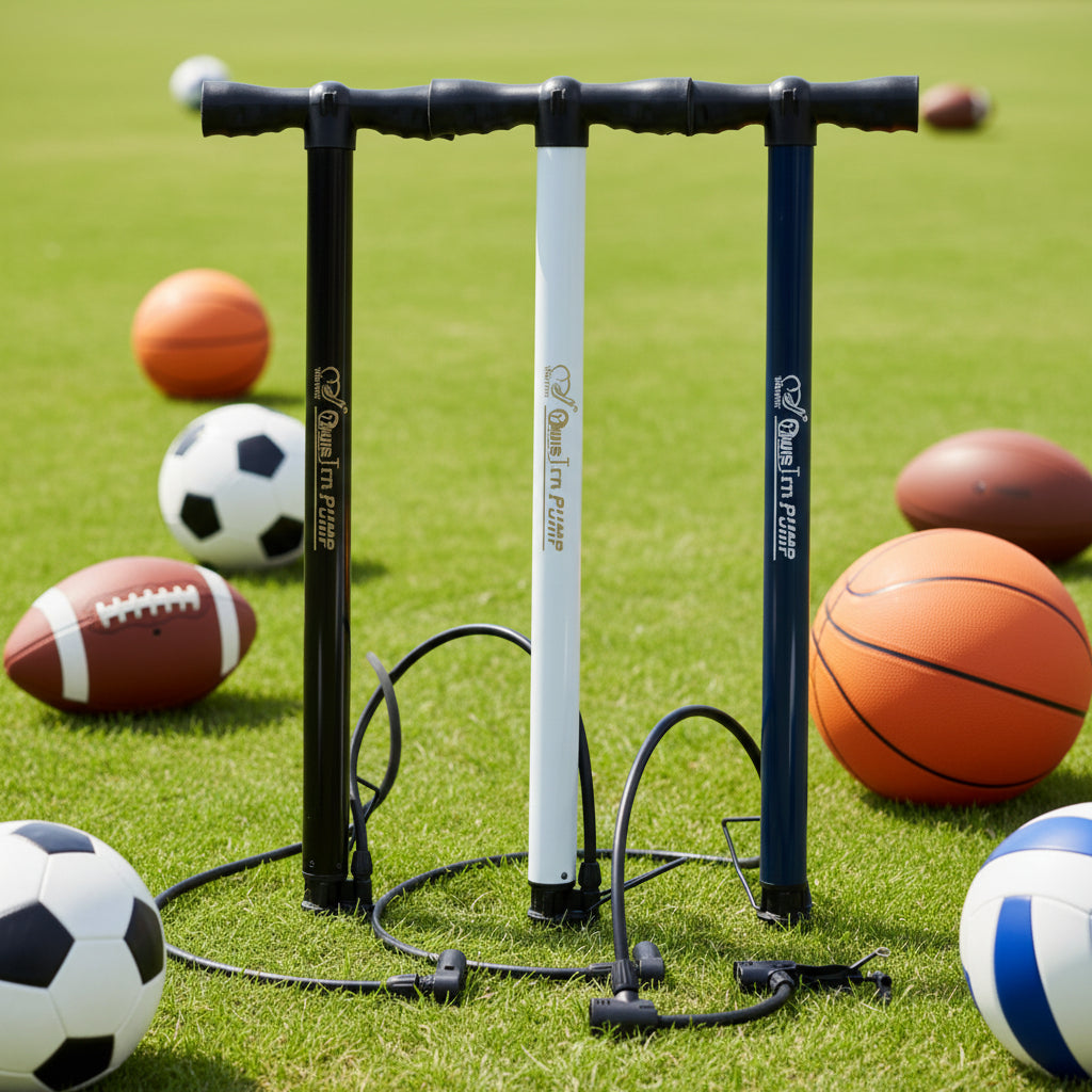 Portable Hand Air Pump with Dual Nozzle & Flexible Hose – Multi-Purpose Inflator for Balls,Sports Equipment