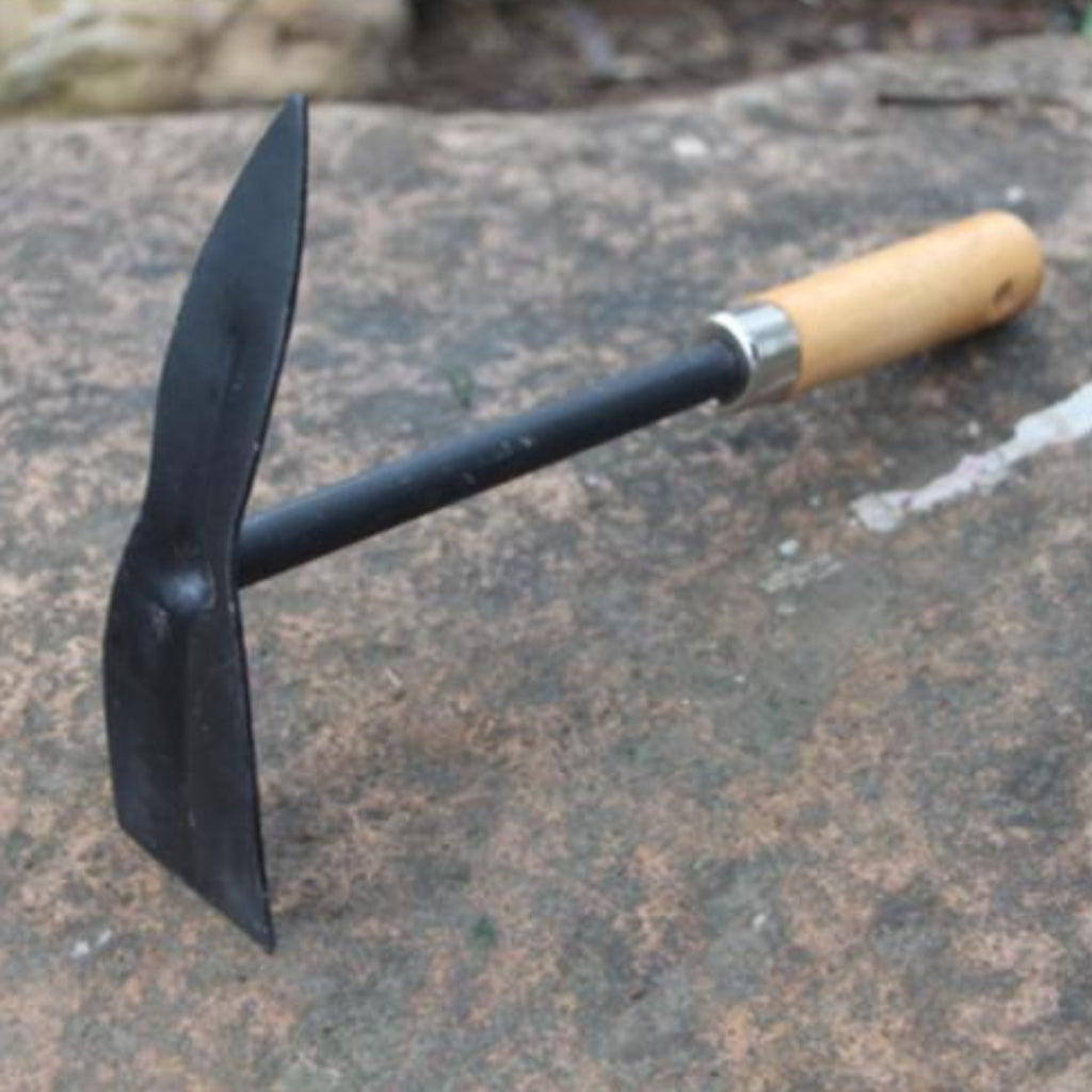 2-in-1 Garden Hand Hoe & Pick Tool | Wooden Handle Gardening Tool