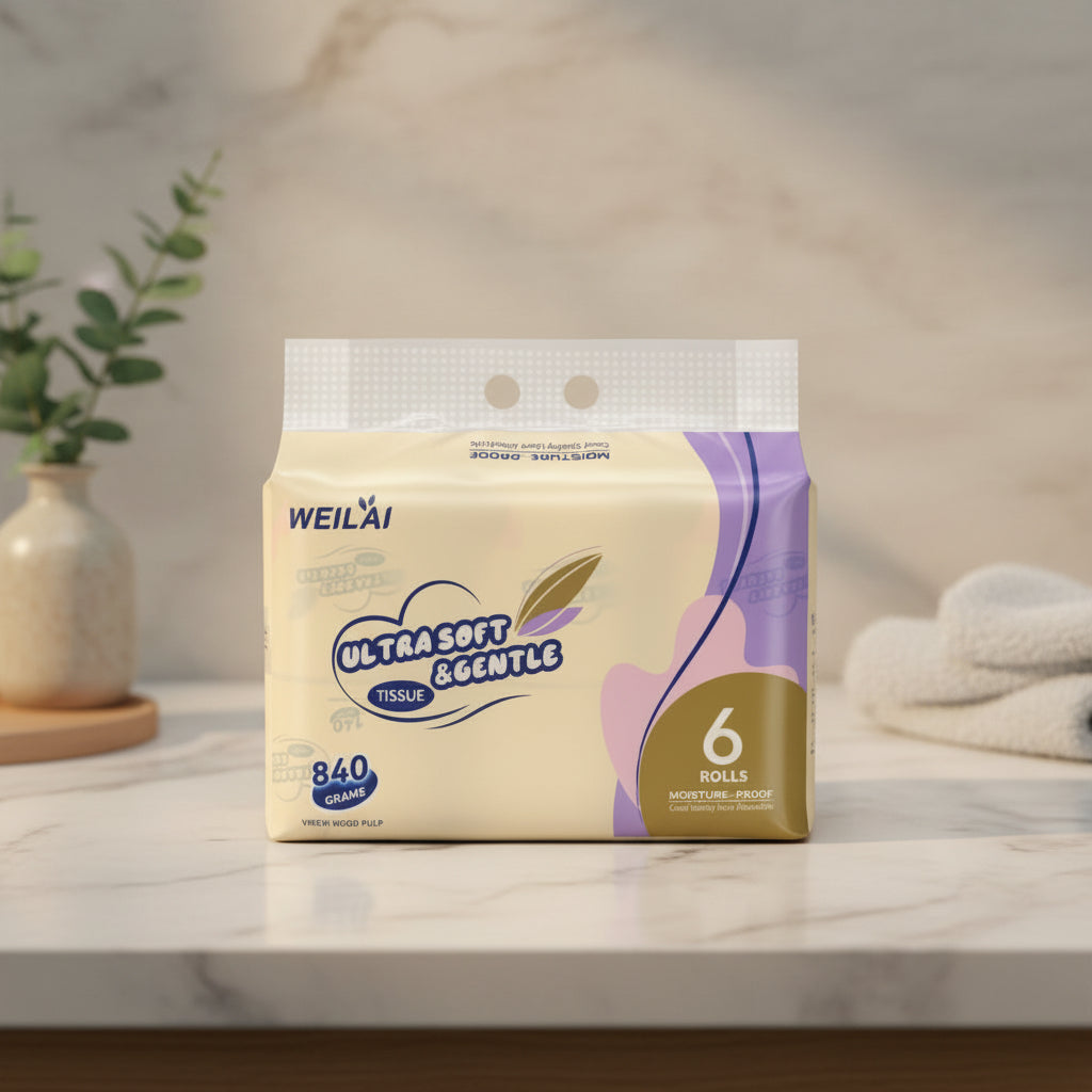 Toilet Tissue 6 Roll Pack | Soft & Absorbent Bathroom Tissue Paper