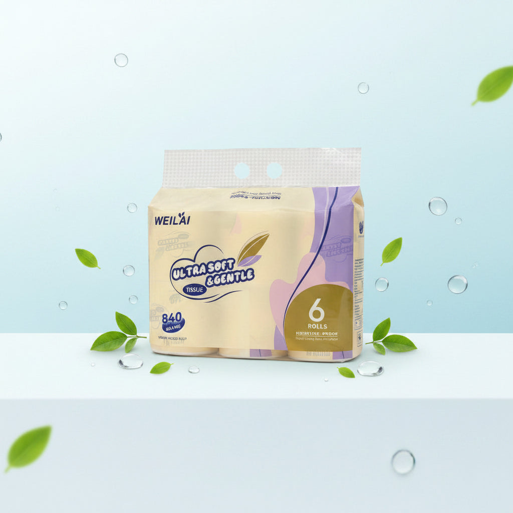 Toilet Tissue 6 Roll Pack | Soft & Absorbent Bathroom Tissue Paper