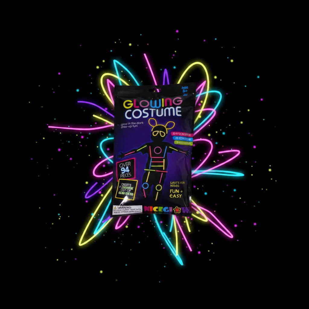 Glow Stick Costume Kit for Kids | DIY Glow in The Dark Dress-Up Party Set with Connectors