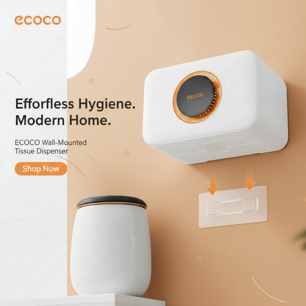 Ecoco Aromatherapy Tissue Box (Single Layer) – Wall-Mounted & Desktop Tissue Organizer
